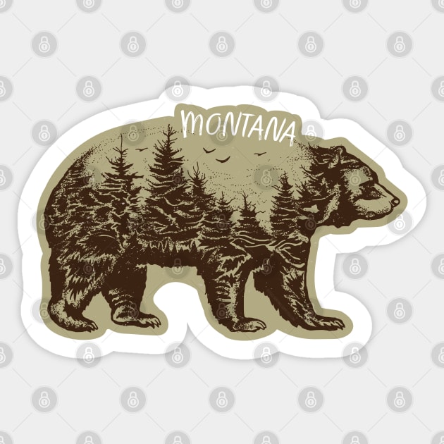 Mountain Grizzly Bear Montana Sticker Sticker by sentinelsupplyco